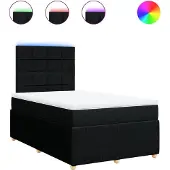 vidaXL Boxspring met matras stof zwart 120x200 cm