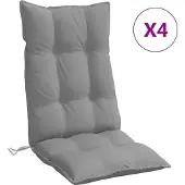 vidaXL Stoelkussens 4 st hoge rug oxford stof grijs