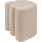 Atmosphera Bolan fluwelen poef - 40x40cm - Beige