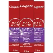 Colgate 3x Tandpasta Max White Purple Reveal 75 Ml