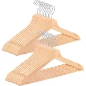 Springos Kledinghangers | Kledinghanger | Hout | 20 Stuks | Naturel