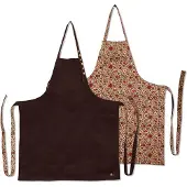 Dutchdeluxes Schort Dutchdeluxes Reversible Serie Apron Purple Flower Field