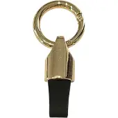 OEM Luxe Sleutelhanger, Leren & Metaal Sleutelhanger, Kunstleer, Zwart - Goud