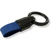 OEM Luxe Sleutelhanger, Leren & Metaal Sleutelhanger, Kunstleer, Zwart - Blauw