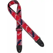 Fender 990682000 gitaarriem, 5cm breed, voorzien van logo, rood-wit-blauw