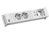 Bachmann POWER FRAME 2x CEE7/3, 1x CM, 1x USB A/C, 22W, 0,2m, GST18, wit