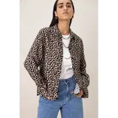 Sissy-Boy Bruine blouse met leopard print | Maat: XS