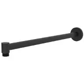 Regn Wandarm 40cm - Mat Zwart - Wandkraan - Messing - Kranen, Douchekranen, Hoofddouche Houders - 8720297697555 - Kranen, Douchekranen, Hoofddouche houders