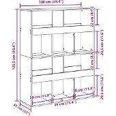 vidaXL Boekenkast 100x33x125,5 cm bewerkt hout sonoma eikenkleurig