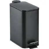 Zeller Prullenbak/pedaalemmer - metaal/kunststof - 5L - zwart - soft close - 29 x 14 cm - Pedaalemmers