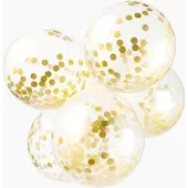 We Fiesta 18 Papier Confetti ballonnen 12″ goud - Versiering Feestdecoratie Decoratie Verjaardag Jubileum Thema Feest Ballon