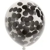 We Fiesta 18 Papier Confetti ballonnen 12″ zwart - Versiering Feestdecoratie Decoratie Verjaardag Jubileum Thema Feest Ballon
