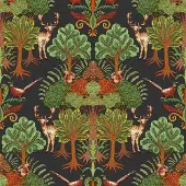 Dutch Wallcoverings - Tapestry Nordic Deer Forest Black - TP422306