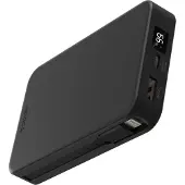 Accezz Powerbank 10.000 mAh met geïntegreerde kabels - Quick Charge en Power Delivery - Zwart