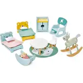 Tender Leaf Toys Poppenmeubels: KINDERKAMER 27x26,5x9,5cm, in hout, in doos 26,7x9,7x21,2cm, 3+