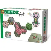 SES Creative SES Beedz Art - Hex tiles Botanisch - 5000 strijkkralen - collage met strijkkralen en foto's - complete set met grondplaten en fotostickers
