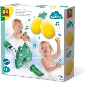 SES Creative SES - Tiny Talents - Kroko muziek in bad - Badspeelgoed - vul de fluit met water - met krokodil eieren als rammelaar Speelgoed 3 Jaar