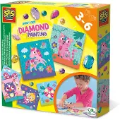 SES Creative - Giga edelstenen diamond painting - extra grote zelfklevende diamanten in verschillende vormen en kleuren - inclusief geïllustreerde kaarten