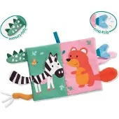 SES Creative - Tiny Talents - Sensory - Sensorisch speelgoed - Zacht dierenstaarten boek - Montessori baby boekje stof - knisperboekje - baby speelgoed – vanaf 6 maanden