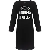 Temptation Dames Nachthemd - Bigshirt - Zwart - Maat M