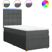 vidaXL Boxspring met matras stof donkergrijs 80x200 cm