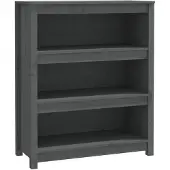 vidaXL Boekenkast 80x35x97 cm massief grenenhout grijs