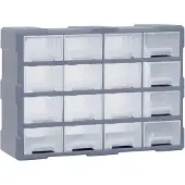 vidaXL Organiser met 16 medium lades 52x16x37 cm