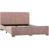 vidaXL Bedframe fluweel roze 140x200 cm
