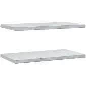 vidaXL Wandschappen 2 st 75x40 cm roestvrijstaal zilverkleurig