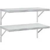 vidaXL Wandschappen 2 st 75x40 cm roestvrijstaal zilverkleurig