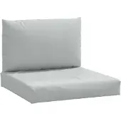 vidaXL Palletkussens 2 st stof gemêleerd lichtgrijs