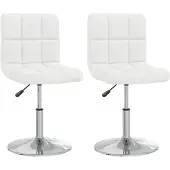 vidaXL Eetkamerstoelen 2 st kunstleer wit