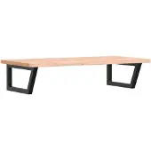 vidaXL Badkamer wandschap staal en massief beukenhout