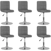 vidaXL Eetkamerstoelen 6 st stof lichtgrijs