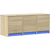 vidaXL Tv-meubel met LED 97x34x40 cm bewerkt hout sonoma eikenkleurig