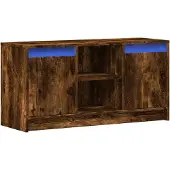 vidaXL Tv-meubel met LED 100x34x50 cm bewerkt hout gerookt eikenkleur