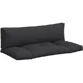 vidaXL Palletkussens 2 st stof zwart