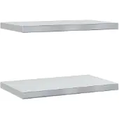 vidaXL Wandschappen 2 st 50x30 cm roestvrijstaal zilverkleurig