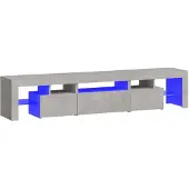 vidaXL Tv-meubel met LED-verlichting 200x36,5x40 cm betongrijs