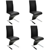 vidaXL Eetkamerstoelen 4 st kunstleer zwart