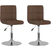 vidaXL Eetkamerstoelen draaibaar 2 st stof bruin