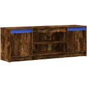 vidaXL Tv-meubel met LED 139,5x34x50 cm bewerkt hout gerookt eiken