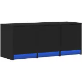 vidaXL Tv-meubel met LED 97x34x40 cm bewerkt hout zwart