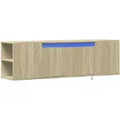 vidaXL Tv-wandmeubel met LED-verlichting 135x31x39,5 cm sonoma eiken