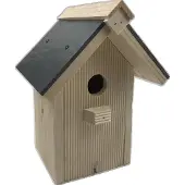 Garden Spirit Vogelhuisje Vlonderhout - Stenen Puntdak- Nestkastje - - Houtkleur - BH
