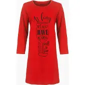 Temptation Bigshirt - Nachthemd - Katoen - Rood - Maat XXL