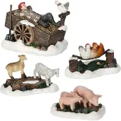 Luville Kerst kersthuisje farm scenery 4 stuks