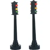 Luville Kerstdorpminiatuur Stoplicht 2 Stuks H 9 Cm