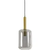 Light & Living Glazen hanglamp Lekar 1x E27 - messing en smoke glas