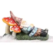 SID Tuinbeeld Kabouter Op Paddenstoel Edward Multi 20 X 9 X 12 Cm